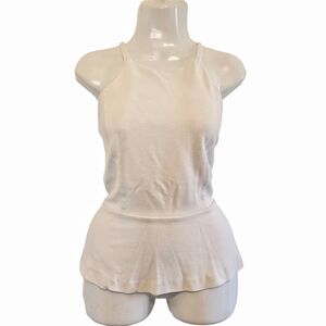 Express - Ivory Spaghetti Straps Peplum Blouse